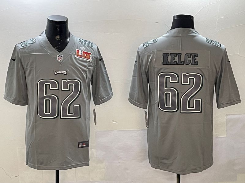 Men Philadelphia Eagles #62 Kelce Grey 2025 Nike Vapor Limited NFL Jersey style 2101->philadelphia eagles->NFL Jersey